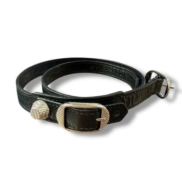 Balenciaga Black Leather Studded Bracelet AS IS - Picture 1 of 9